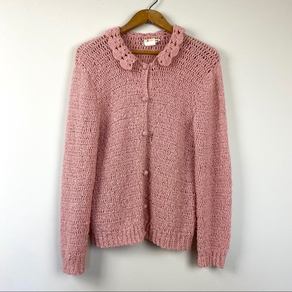 Vintage Sweaters - Vintage Handknit Eatons Cardigan Sweater Size M